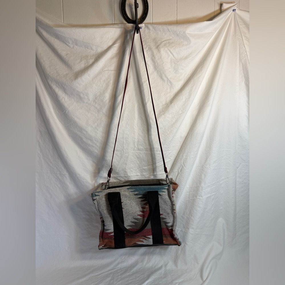 Woven Southwest Pattern Crossbody Tote Bag in Multi-Color